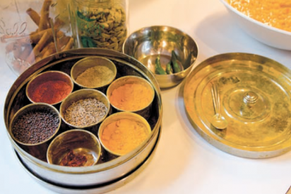traditional indian masala dabba spice tray